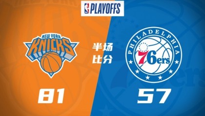 九游娱乐app下载-首节11三分&amp;半场18三分平季后赛纪录！尼克斯上半场81-57领先76人